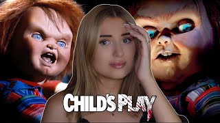 GIRL WHOS TERRIFIED OF CHUCKY WATCHES CHILDS PLAY FOR THE FIRST TIME [upl. by Nahtaneoj726]