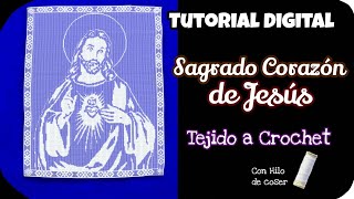 Carpeta tejida a Crochet Sagrado Corazón de JesúsTejido Con Hilo de CoserTutorial Digital [upl. by Eseenaj]