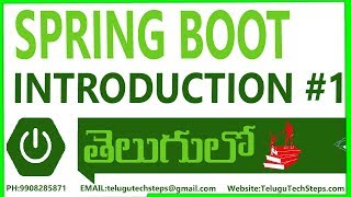 Spring Boot Introduction class in Telugu 1 [upl. by Small379]