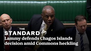 Lammy defends Chagos Islands sovereignty surrender amid Commons heckling [upl. by Sivartal238]