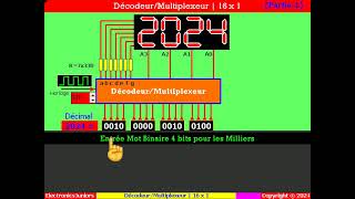 Décodeur  Multiplexeur  16 x 1 🏆♥️Avec Afficheur 4 Digits à 7 segments♥️🏆 [upl. by Coretta846]