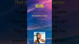 Alicia Keys  No One Lyrics shorts [upl. by Heeley120]