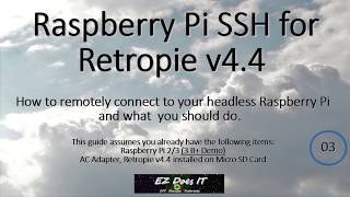 Raspberry Pi SSH for RetroPie v44  First time connecting remotely [upl. by Nedyrb]