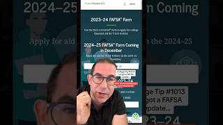 FAFSA UPDATE 202425  Financial aid update for all students college [upl. by Panther]