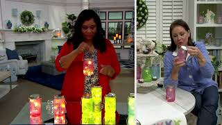 Set of 3 Illuminated Floral Mason Jars by Valerie on QVC [upl. by Koball]