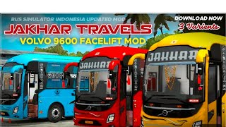 Download New Jakhar Travels Livery for Volvo 9600 Facelift Bussid mods  Volvo bus mod  BSI Gaming [upl. by Ardnohsal429]