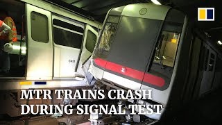 Hong Kongs MTR trains crash during signal test [upl. by Annaliese]