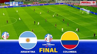 ARGENTINA vs COLOMBIA  Copa America 2024 Final  Full Match All Goals  PES Gameplay Realistic [upl. by Esyned]