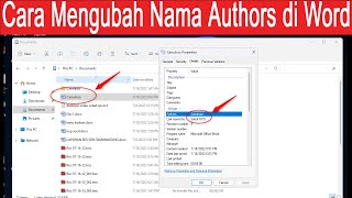 cara mengubah nama authors atau pengarang di word [upl. by Aelsel382]