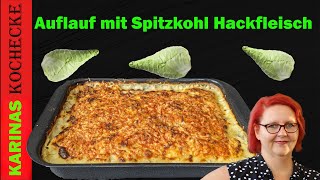 Einfaches HackfleischAuflaufRezept mit Spitzkohl  Lecker kochen leicht gemacht [upl. by Gotcher]