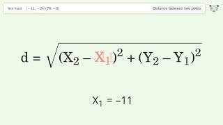 Find the distance between two points p1 1128 and p2 769 StepbyStep Video Solution [upl. by Inajna]