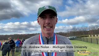 Interview Andrew Nolan Michigan State University at 2023 NCAA D1 XC Great Lakes Regionals [upl. by Sutelc]