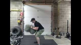 Football Lineman Training  Explosive Sandbag Exercise [upl. by Atnuahs649]