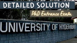 Detailed Solution PhD Entrance Exam  HCU  Previous Year Questions  Everything Explained [upl. by Spindell568]