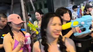 Songkran in Silom Road Bangkok [upl. by Arlie]