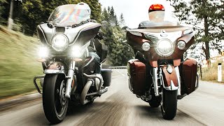 Review BMW R 18 Transcontinental vs Indian Roadmaster 2021 Shootout [upl. by Enelaehs]