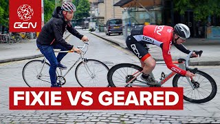 Fixie Vs Geared Which Bike Is Fastest For City Riding [upl. by Alahc]