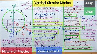 Vertical Circular Motion class 11 physics l Derivation deconcept motion in vertical circular motion [upl. by Cindra]