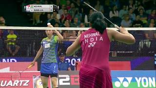 TOTAL BWF World Championships 2017  Badminton R16 M8WS  Saina Nehwal vs Sung Ji Hyun [upl. by Werby]