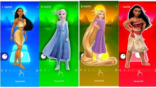 Best Disney Princess Pocahontas 🆚 Elsa Frozen 🆚 Tangled Rapunzel 🆚 Disney Moana  Tiles Hop Edm Rush [upl. by Hamforrd]