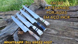 FACAS ARTESANAIS FORJADAS EM AÇO INOX DISPONÍVEIS 🔪💪 [upl. by Liz]