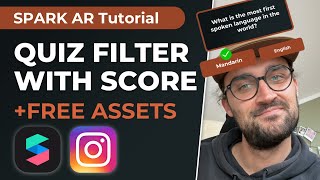 Quiz Filter with Score  Spark AR Studio Tutorial   Free Assets ArBlock  Figma File [upl. by Marline]