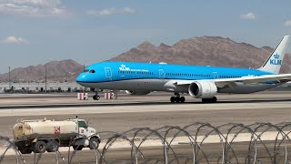 KLM Boeing 78710 Dreamliner lands at Las Vegas  PHBKM [upl. by Maritsa]