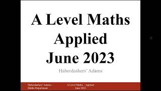 A Level Maths  2023  Stats  Q3 [upl. by Ellenej]