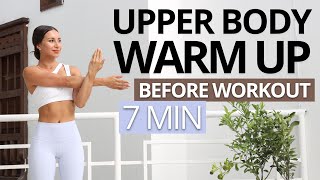 7 MIN UPPER BODY WARM UP BEFORE WORKOUT  Improve Mobility amp Performance  No Equipment  Daniela [upl. by Vanda]