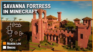 Minecraft How to build a Savanna Fortress  Tutorial [upl. by Nihi395]