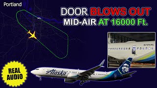 Emergency DOOR BLOWS OUT midair Alaska Boeing 737 MAX 9 returns to Portland Real ATC [upl. by Atilrahc]