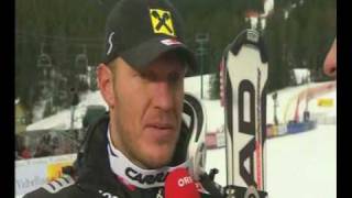 Hermann Maier  Lake Louise SuperG 2008 InterviewsSiegerehrung [upl. by Jerome]