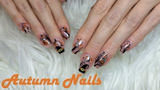 How to make Autumn style Nails [upl. by Aek]