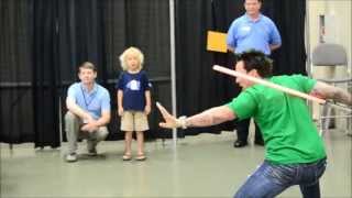 Jason David Frank gives lightsaber demonstration [upl. by Annoj]