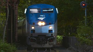 7 Amtrak Downeaster Trains in Dover and Exeter NH on 1008 amp 100923 [upl. by Donica]