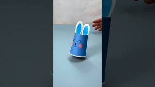 🐰 Running paper cup bunny 🐇☕️🏃‍♂️ diy origami papercraft [upl. by Edva705]