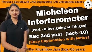 Michelson Interferometer Designing of Fringes lect 10  optics [upl. by Shishko]