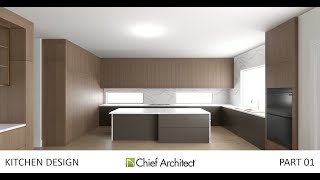 3d Interior Modeling  Kitchen  Chief Architect  Home Designer  Project 01  Part 01 [upl. by Ayadahs]