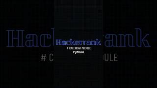 Hackerrank Calendar Module  Hackerrank Python solutions [upl. by Rivers269]