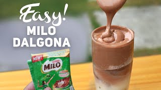 How to make Milo Dalgona without mixer no coffee Dalgona at home 🍫 [upl. by Orfield]