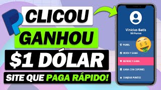 CLICOU GANHOU SITE PAGANDO 1 DÓLAR RÁPIDO NO PAYPAL SÓ PRA CLICAR NA TELA  PROVA DE PAGAMENTO [upl. by Nee]