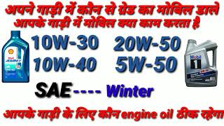 Type of engine oil  Difference between 10W30 vs 20W50 vs 10W40 vs 5W50 [upl. by Goldenberg401]