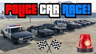 GTA 5  Which Custom COP CAR is The Fastest  DRAG RACE [upl. by Aneres]