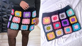 🧶Falda con Grannys tejida a crochet tutorial completo Paso a paso🔥😉 [upl. by Irneh26]