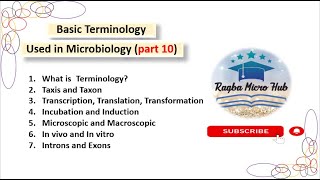 Basic terms in Microbiology part10 concept terminology microbiology raqbamicrohub [upl. by Slavic]