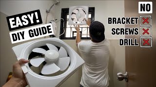 Install Exhaust Fan for Bathroom Window DIY  Easy Way [upl. by Nannoc]