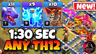 Th12 Zap Dragon Attack Strategy 2024 Best Town Hall 12 Dragon Army  Clash of Clans [upl. by Austina56]