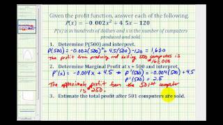 Ex 1 Marginals and Marginal Profit [upl. by Auoz723]