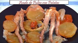 Asado de Pulpo con Patatas  Receta de Cocina en Familia [upl. by Iral]