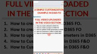 Dynamics 365 FampO Beginners Tutorial  A Simple Customization in Dynamics 365 FampO shorts shortsfeed [upl. by Carlin]